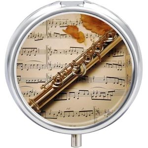Fluit Muziek Pillendoos Ronde Draagbare Pillenorganisator Waterdichte Dagelijkse Vitamine Houder Dozen Creatieve 3 Compartiment Geneeskunde Pil Case voor Portemonnee Of Pocket