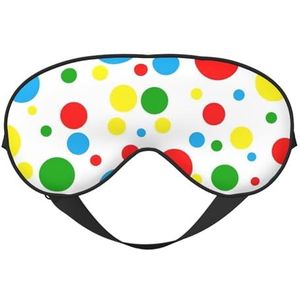 Kleurrijke Polka Dots Printing All-Occasion Sleep Eye Mask met dubbelzijdige verstelbare riem Perfect voor Shifts & Travel