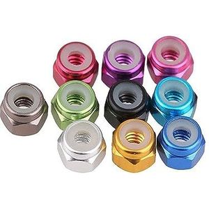 Borgmoeren, 20 STUKS/40 STUKS 4,5 mm M2 moer borgmoer anti-losse schroeven schroefdop for mini 4WD racewagen DIY acc(40pc gray)