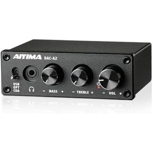 AIYIMA DAC-A2 DC5V Mini USB Powered DAC Audio Decoder Desktop Koptelefoonversterkers PC-USB/Coaxiaal/Optisch naar RCA Hoofdtelefoonuitgang 24 bits 192 KHz digitaal-naar-analoog converter