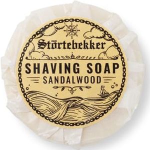 Störtebekker® Premium Scheerzeep Sandelhout - Handgemaakte zeep voor scheerschuim met hoge opbrengst - Perfect voor scheren met scheermes & recht scheermes - Vegan scheerzeep Dames & Heren - 70g