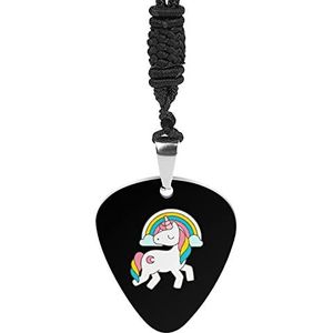 Eenhoorn Gitaar Pick Ketting Gepersonaliseerde Hanger Ketting Sieraden Pick Ketting Gift