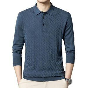 Herfst Winter Heren Wol Gemengde Warme Trui Effen Kleur Slim-Fit Trui Trui Lange Mouwen Polos Trui, Grijs9-blauw, M