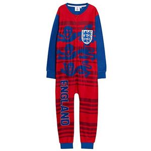 Engeland Voetbal Onesie Kids WK Pyjama Meisjes Jongens Voetbal All In One Pjs Loungewear, Rode streep, 11-12 jaar