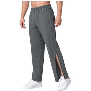 Heren Joggingbroek - Moderne Heren Joggingbroek | Katoenen Jongens Slim Fit Vrijetijdsbroek | Sportbroek - Trainingsbroek - Trainingsbroek Met Rits Over De Gehele Lengte joggingbroek(Grey B,3XL)