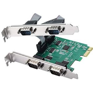 MZHOU PCI-Express 1X uitbreidingskaart naar 4 seriële poorten - 4X DB9 RS232 COM-poortadapter voor seriële netwerken en POS-terminals