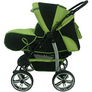 Kinderwagen, 3-in-1, 2-in-1 set, Isofix Buggy, combi-kinderwagen, King Car by SaintBaby Green 85, 3-in-1 (inclusief autostoeltje)