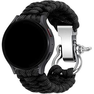 Strap-it Samsung Galaxy Watch 4 Classic 46mm nylon rope bandje (zwart)
