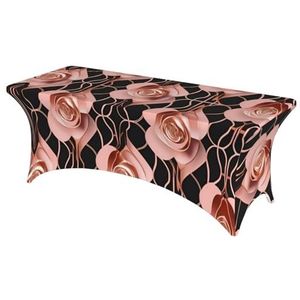 Rose Gold Patroon Achtergronden Print Jacquard Ontwerp Tafelkleed, Rechthoek Tafelkleden Krimpbestendig Morsbestendige Tafelhoezen Stofdichte Tafelbladen Voor Keuken Eetkamer Patio Outdoor Party