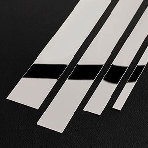 Molding Trim Gemetalliseerde Afwerking Kit Strip, 10 m gemetalliseerde lijst- en wandversiering Zelfklevende spiegelachtige afgewerkte muurrandstrip, flexibele ultradunne decoratieve rand(Silver Mirro