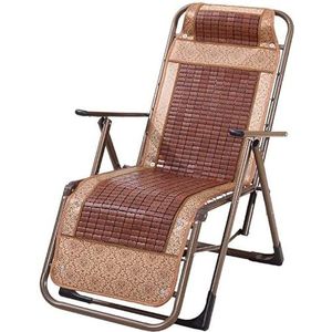 GEIRONV Camping Lounge Stoel, U-vorm Hoofdsteun Balkon Bureaustoel 160 Aanpassing Antislip Voet Pad Draagbare Tuin Fauteuil Fauteuils (Color : Mahjong, Size : 160X38cm)