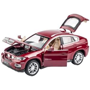 Simulatie legering modelauto Voor B&MW X6 SUV 1:32 Legering Auto Diecasts & Speelgoedvoertuigen Automodel Miniatuur Schaalmodel Auto Speelgoed (Color : Red)