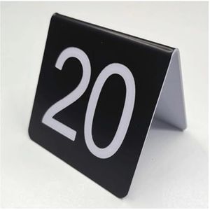 Tabelnummers, ABS kunststof tafelnummers dubbelzijdig tentvormig concaaf naar beneden 2,9 inch verpakking(Schwarz,45667)