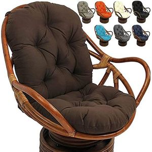 CUSENA Draaibare schommelstoel kussen 120 x 60 cm, wasbare en UV-bestendige schommelstoelkussens, kussenmat voor fauteuil schommelrotan stoel tuinzitkussen sofa Tatami mat, bruin, 60 x 120 cm