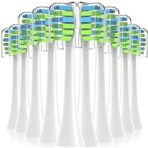 Vervangende tandenborstelkoppen met covers voor 7am2m AM101/AM105 elektrische tandenborstel, 10 stuks, wit