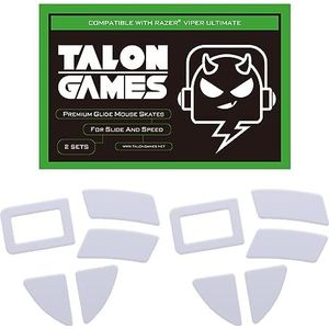2 sets TALONGAMES afgeronde gebogen randen muisvoeten schaatsen compatibel met Viper Ultimate Gaming Mouse Voeten Vervanging, 0,8 mm, Puur PTFE materiaal met super gladde glijpads