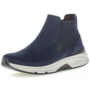 Gabor Chelsea Boots voor dames, enkellaarzen, verwisselbaar voetbed, blauw-blauw, 44 EU