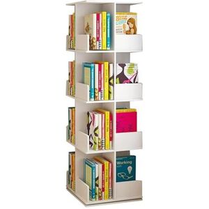 Modieuze boekenkast Draaibare boekenkast Staande boekenkast met 5 niveaus Hoge boekenkast Plank Scandinavische luxe vloerstaande boekenplank