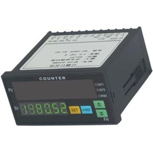 Digitale teller met twee displays, digitale teller, 6 cijfers, diode-AC/DC-lengtemeter, zwart