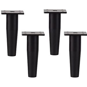 Bed Risers or Furniture Risers,Table Riser,Aluminum Alloy Furniture Legs Adjustable Furniture Feet Replacement Sofa Legs Metal Couch Feet Desk Bed Legs with Screws,Black 4 Pieces(20cm) (Color : Black