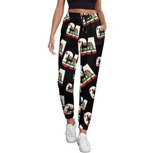 California Beer Vlag Joggingbroek Voor Vrouwen Hoge Taille Joggers Casual Lounge Broek Met Zakken Voor Workout Running