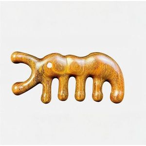 1 st natuurlijke houten kam lichaam meridiaan massage antistatische no-haken brede tand kam voor vrouwen meisje steil krullend haar (maat : 12)