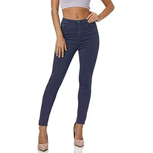 Gloop Stretch jeans voor dames, skinny fit, jegging skinnyjeans, stretchbroek, push-up, hoge taille jeans, donkerblauw, 4XL