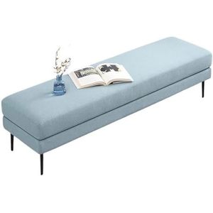 Opbergbank aan het einde van het bed Nachtkastje Kruk Stoffen aankleedkruk Woonkamer Decoratieve bankkruk Modern Eenvoudig Slaapkamer Licht Luxe bank slaapkamer bank(Blue,150 * 50 * 43cm)