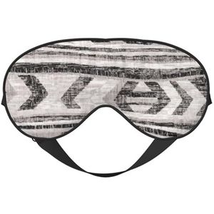 Grijs Tribal Print Comfortabel Oogmasker Volledige Dekking Lichtgewicht Mannen Vrouwen Outdoor Reizen Ontspanning