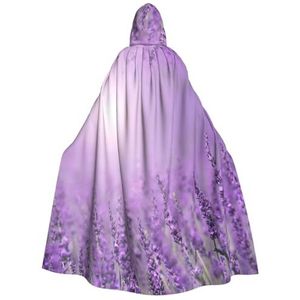 Carnavalscape met capuchon voor dames en heren, volledige lengte, cosplay-kostuum, mantel, 190 cm, romantisch, paars, lavendel