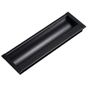 Inbouwkrukken Vingerkrukken Handgreep Kastdeurgreep, legering mat zwart wit ladegroefgreep push-pull ingebed onzichtbare donkere deurgreep (kleur: zwart, maat: gatafstand 96MM) (Color : Schwarz)