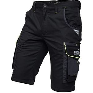 PUMA WORKWEAR Premium werkshort met veel zakken en verstevigd materiaal - Zwart-Neon - Maat 48