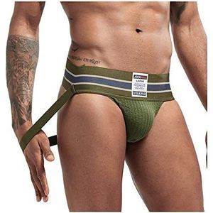 JOCKMAIL Heren Sexy Slips Jockstrap Gym Katoen Atletische Supporter Sport Jockstraps Fit Bandjes Slips Sport Gym Fitness Jock Strap Zachte Onderbroek 7 Kleuren, Amy Groen, M