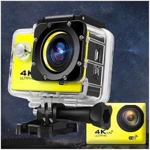 Actiecamera Ultra HD 4K / 30fps WiFi 2,0-inch 170D waterdichte onderwaterhelm Video-opname Fietsen skiën Camera's Sport Cam(Yellow)