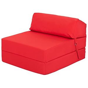 Ready Steady Bed Comfortabele Z-Fold Opvouwbare Stoel | Lichtgewicht Sofa Futon Bed | Zachte, waterbestendige hoes | Ergonomisch ontworpen Zbed matras (Rood)