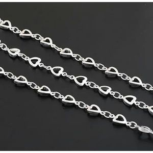 14K goudkleurige messing ronde ster schakelkettingen ketting kettingen sieraden accessoires-Style37 zilveren kleur-lengte 1 meter