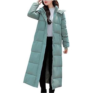 beetleNew Maxi Puffer Jacket voor Vrouwen Sale Longline Gewatteerde Jas Hoodie Winter Casual Warm Gewatteerde Lange Gewatteerde Jas Donsjas met Afneembare Capuchon voor Dames UK, Groen, XL