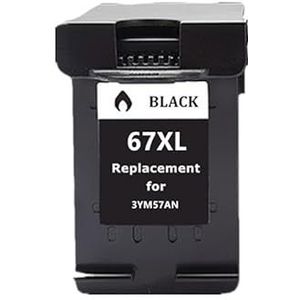 Gereviseerde 67XL inktcartridge for ENVY 6052 6055 6058 Deskjet 1225 2732 printer(1Pack BK)