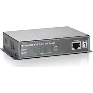 Switch LevelOne 5x FE PoE, 802.3af PoE, 4 PoE Outputs 90 W