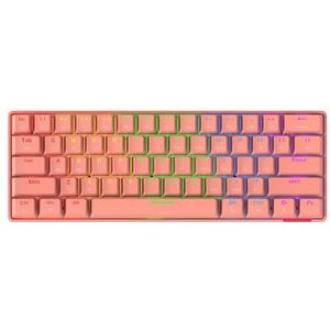 QPSJXN STK61 Draadloze Bluetooth Dual Mode 61 Key Mechanisch Toetsenbord Compatibel Met Kantoortelefoon Tablet En Thuisgebruik (Groene Schakelaar Rode ABS)