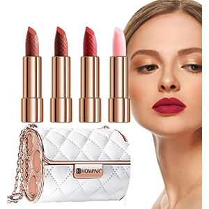 Lippenstiftset - 4 kleuren Matte Lipsticks Non Stick Cup - Waterproof Langdurige Lipsticks, Make-up Cadeauset voor Meisjes en Vrouwen Yuab