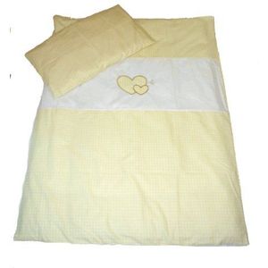 HARTS 4 STKS BABY BEDDING SET - DUVET & DUVET COVER + PILLOW & PILLOWCASE 7. Checkered cream/white