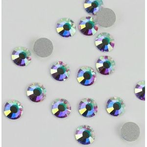 101-133 Koude Fixatie Kristal Cristales Flatback Zilveren Achterkant Niet Hotfix Strass Voor Tassen Schoenen Kleding Telefoon DIY Nail Art-201AB Kristal AB-2mm SS6 1440 stuks