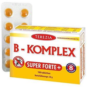 TEREZIA B-complex Super Forte + | Multivitamine voor een gezonde huid hooggedoseerd | 100% natuurlijk | 100 tabletten