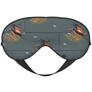 FZGGWYHL schuur zwaluw in grafiet gedrukt Zacht Oogmasker Slaap Aid Oogmasker Reizen Slaap Oogmasker