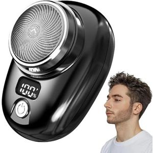 Elektrisch scheerapparaat voor op reis, elektrisch scheerapparaat met batterijniveau-indicator, gezichtshaar, elektrisch scheerapparaat voor thuis, auto, reizen, cadeau voor mannen Bseid