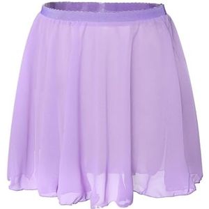 UBOHUZ Balletrokken voor meisjes, dansrok, chiffon, dames, elastische taille, kort, voor oefendansen, voor vrouwen, Paars, L Height 160-170cm