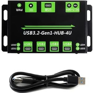 KUAIYIJU USB 3.2 Hubs met Vier Snelle Snelheidsuitbreidingshaven en Onboardvoeding voor Elektronische Liefhebbers