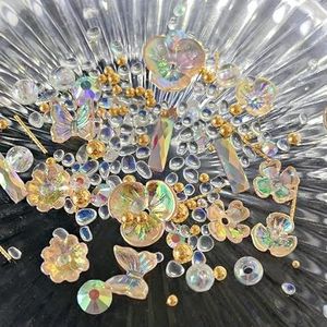 1Pc Ijs Transparante Nail Art Ornament Bloem Vlinder Steentjes Parel Klinknagels Nail Sieraden Nail Art Decoratie