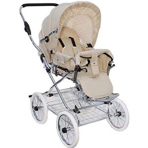 Eichhorn Buggy 419RFS-K045-EVA-0 Sportwagen met leren riemframe en verstelbare duwstang, EVA-wiel, beige